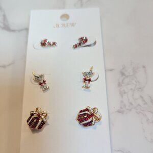 J.Crew Factory Festive Stud Earrings pack-of-three